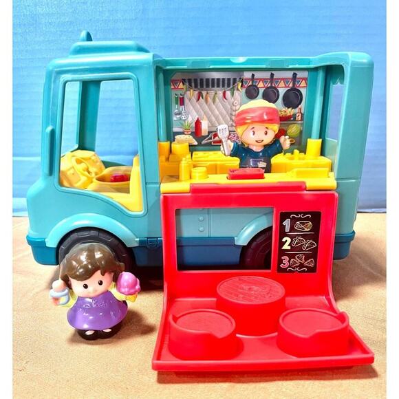 Fisher Price Little People Serve It Up Food Truck & Chef & ice Cream Girl - Picture 1 of 4